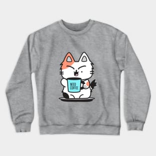 Coffee Cat Crewneck Sweatshirt